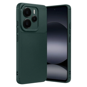 HarmonyAura Xiaomi Note 14 5G Auto Focus Karbon Kapak - Koyu Yeşil