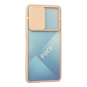 HarmonyAura  Xiaomi Poco F3 Kılıf Palm Buzlu Kamera Sürgülü Silikon - Pembe