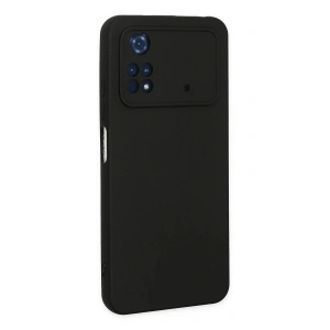 HarmonyAura  Xiaomi Poco M4 Pro 4g Kılıf Nano Içi Kadife Silikon - Siyah