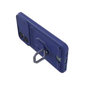 HarmonyAura  Xiaomi Poco M5 Kılıf Zuma Kartvizitli Yüzüklü Silikon - Lacivert