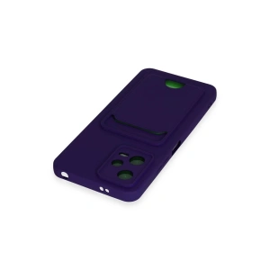 HarmonyAura  Xiaomi Poco X5 5g Kılıf Kelvin Kartvizitli Silikon - Derin Mor