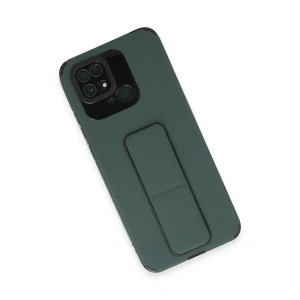 HarmonyAura  Xiaomi Redmi 10c Kılıf Mega Standlı Silikon - Yeşil