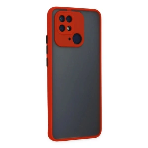 HarmonyAura  Xiaomi Redmi 10c Kılıf Montreal Silikon Kapak - Kırmızı