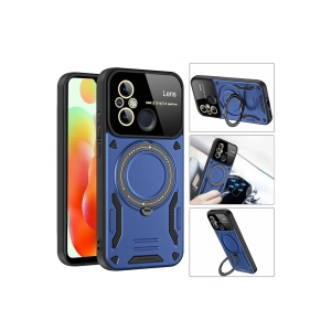 HarmonyAura  Xiaomi Redmi 12c Kılıf Joy Lens Standlı Kapak - Lacivert