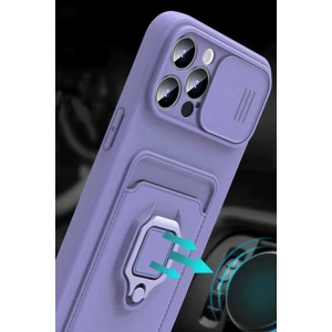 HarmonyAura  Xiaomi Redmi 13 4g Kılıf Zuma Kartvizitli Yüzüklü Silikon - Kırmızı