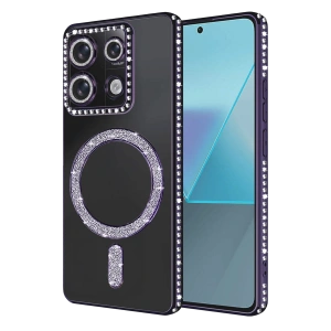 HarmonyAura Xiaomi Redmi 13C Joke Simli Magneticsafe Kılıf - Derin Mor