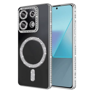 HarmonyAura Xiaomi Redmi 13C Joke Simli Magneticsafe Kılıf - Gümüş