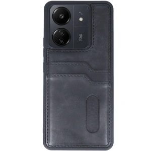 HarmonyAura  Xiaomi Redmi 13c Kılıf Sara Kartvizitli Deri Kılıf - Siyah