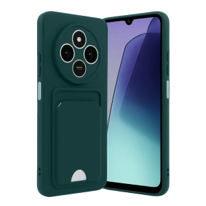 HarmonyAura Xiaomi Redmi 14C Kelvin Kartvizitli Silikon - Koyu Yeşil