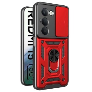 HarmonyAura Xiaomi Redmi 15 4G Pars Lens Yüzüklü Silikon - Kırmızı