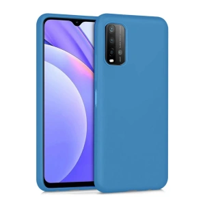 HarmonyAura Xiaomi Redmi 9T Kılıf Nano içi Kadife Silikon - Mavi