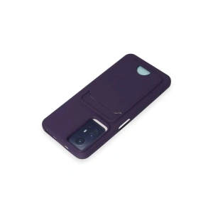 HarmonyAura  Xiaomi Redmi Note 11s Kılıf Kelvin Kartvizitli Silikon - Derin Mor