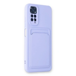 HarmonyAura  Xiaomi Redmi Note 11s Kılıf Kelvin Kartvizitli Silikon - Lila