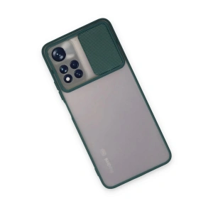 HarmonyAura  Xiaomi Redmi Note 11t Kılıf Palm Buzlu Kamera Sürgülü Silikon - Yeşil