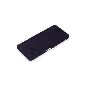 HarmonyAura  Xiaomi Redmi Note 12 4g Kılıf Kelvin Kartvizitli Silikon - Derin Mor