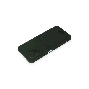 HarmonyAura  Xiaomi Redmi Note 12 4g Kılıf Kelvin Kartvizitli Silikon - Koyu Yeşil