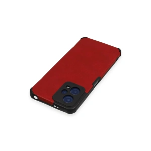 HarmonyAura  Xiaomi Redmi Note 12 5g Kılıf Loop Deri Silikon - Kırmızı