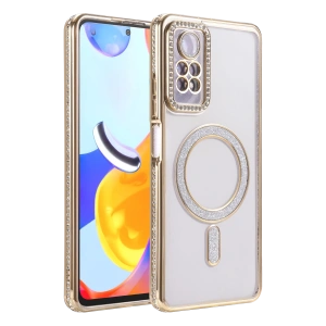 HarmonyAura Xiaomi Redmi Note 12 Pro 4G Joke Simli Magneticsafe Kılıf - Gold