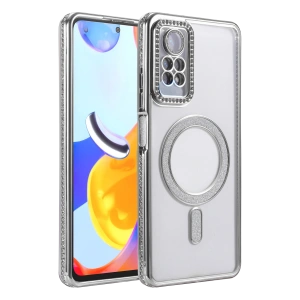 HarmonyAura Xiaomi Redmi Note 12 Pro 4G Joke Simli Magneticsafe Kılıf - Gümüş