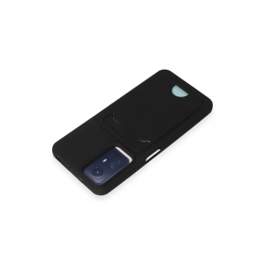 HarmonyAura  Xiaomi Redmi Note 12s Kılıf Kelvin Kartvizitli Silikon - Siyah