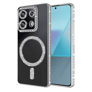 HarmonyAura Xiaomi Redmi Note 13 Pro 4G Joke Simli Magneticsafe Kılıf - Gümüş