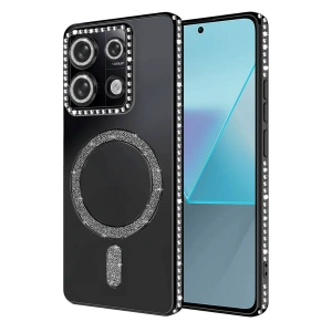 HarmonyAura Xiaomi Redmi Note 13 Pro 4G Joke Simli Magneticsafe Kılıf - Siyah