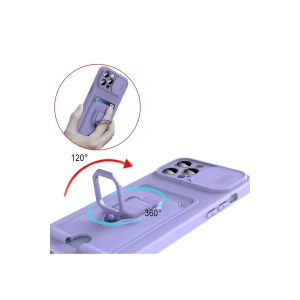 HarmonyAura  Xiaomi Redmi Note 13 Pro Plus Kılıf Zuma Kartvizitli Yüzüklü Silikon - Yeşil