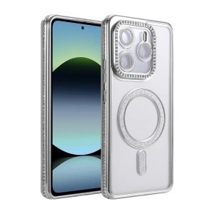 HarmonyAura Xiaomi Redmi Note 14 4G Joke Simli Magneticsafe Kılıf - Gümüş