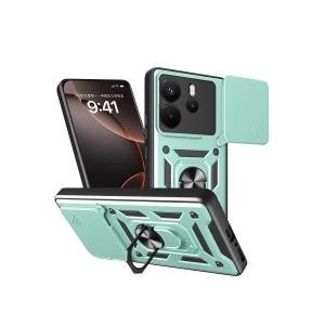 HarmonyAura Xiaomi Redmi Note 14 4G Pars Lens Yüzüklü Silikon - Yeşil