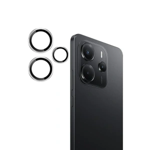 HarmonyAura Xiaomi Redmi Note 14 4G PVD Metal Kamera Lens - Gümüş