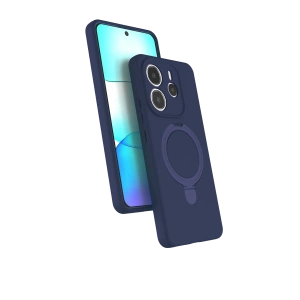 HarmonyAura Xiaomi Redmi Note 14 4G Regal Magsafe Standlı Kapak - Lacivert