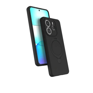 HarmonyAura Xiaomi Redmi Note 14 4G Regal Magsafe Standlı Kapak - Siyah