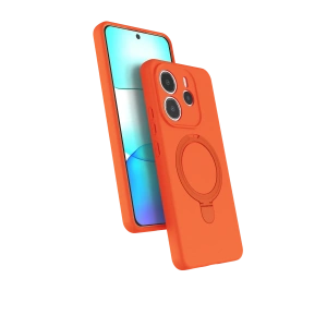 HarmonyAura Xiaomi Redmi Note 14 4G Regal Magsafe Standlı Kapak - Turuncu