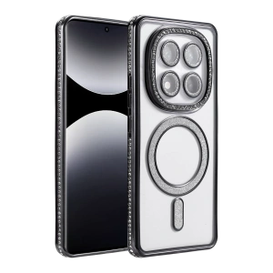 HarmonyAura Xiaomi Redmi Note 14 Pro 4G Joke Simli Magneticsafe Kılıf - Siyah