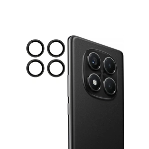 HarmonyAura Xiaomi Redmi Note 14 Pro 4G PVD Metal Kamera Lens - Siyah