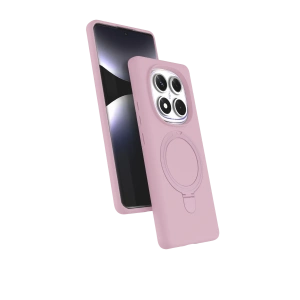 HarmonyAura Xiaomi Redmi Note 14 Pro 4G Regal Magsafe Standlı Kapak - Açık Pembe