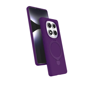 HarmonyAura Xiaomi Redmi Note 14 Pro 4G Regal Magsafe Standlı Kapak - Derin Mor