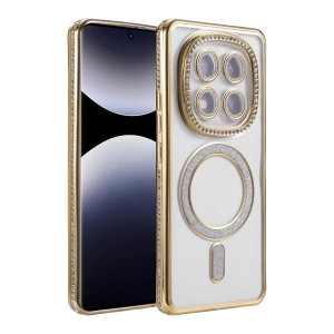 HarmonyAura Xiaomi Redmi Note 14 Pro 5G Joke Simli Magneticsafe Kılıf - Gold