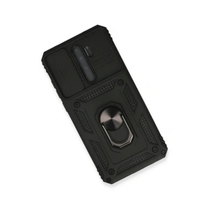 HarmonyAura  Xiaomi Redmi Note 8 Pro Kılıf Pars Lens Yüzüklü Silikon - Siyah