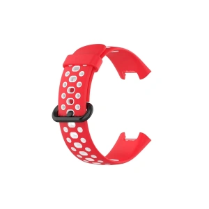 HarmonyAura  Xiaomi Redmi Watch 2 Spor Delikli Kordon - Kırmızı-beyaz