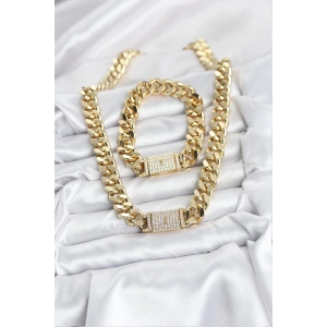 HarmonyAura Xuping Gurmet Gold Renk Kolye ve Bileklik Seti