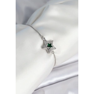 HarmonyAura Yıldız Model Asansörlü Gümüş Renk Kadın Bileklik