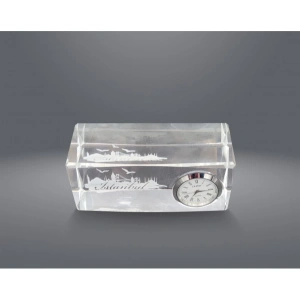 İstanbul Tasarımlı Kristal Saatli Biblo