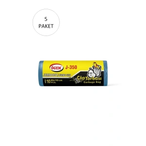 J-350 Jumbo Boy Çöp Torbası 80 X 110 Cm 10 Lu Rulo X 5 Paket = 50 Adet (mavi)