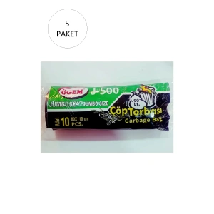 J-500 Jumbo Boy Çöp Torbası 80 X 110 Cm 10 Lu Rulo X 5 Paket = 50 Adet (siyah)