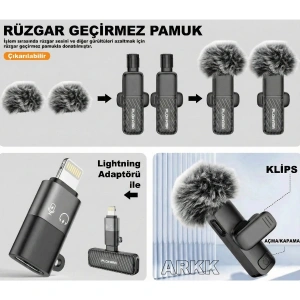 Kablosuz Type-C Yaka Mikrofonu