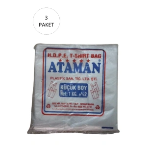 Kalın Şeffaf Atlet Poşet Küçük Boy 25x33 Cm 1 Kg (3 Paket-takriben 510 Adet)