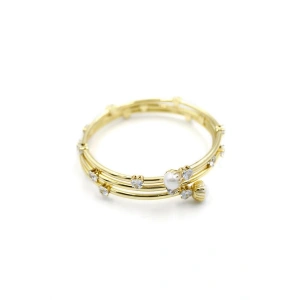 Kalp Taşlı Sarmal Bilezik - Altın