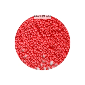 Karpuz Pembesi Renk 4 Mm Yaklaşık 660 Adet / 60 Gram Cam Boncuk Oya Yazma Bileklik Ve Kolye