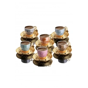 Lal Desenli Mix Kahve Seti Royaleks-bsm109